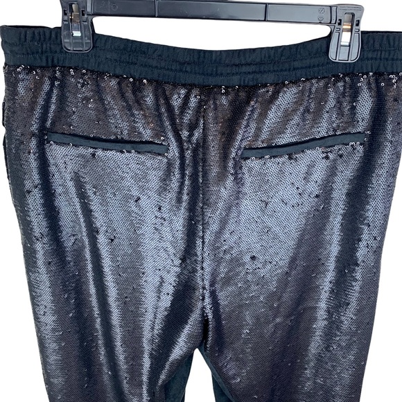 Anthropologie Sequined Maria Joggers Black Sequin Medium - Picture 15 of 16